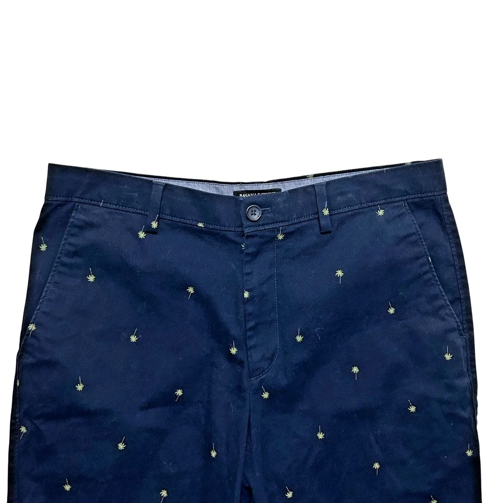Banana‎ Republic Mens Emerson Shorts 32 Navy All Over Print Vacay Preppy